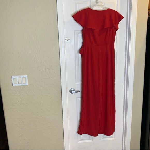 Francesca’s Miami Red Wide Leg Jumpsuit Size Medium - Picture 2 of 12
